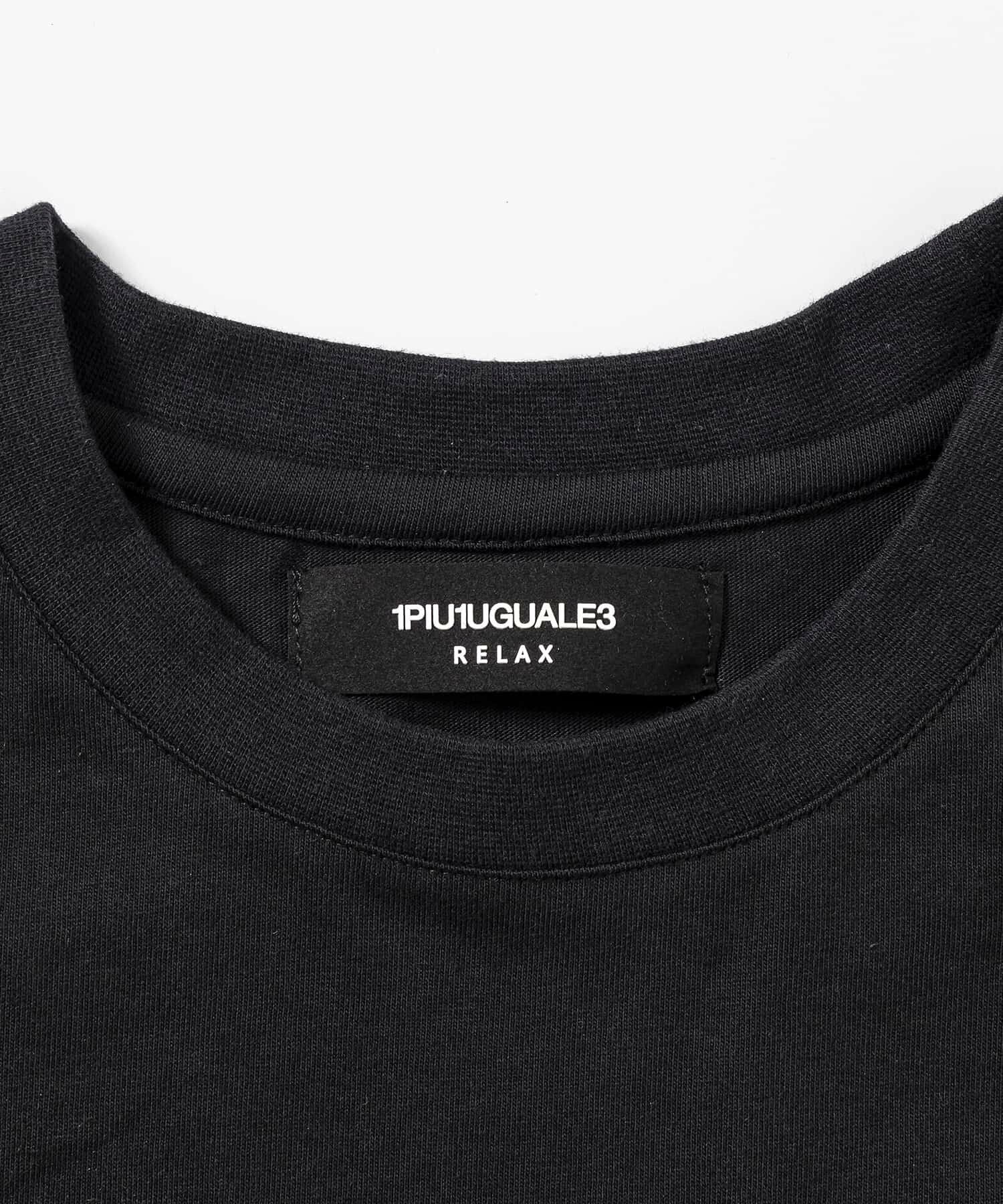 (M)1PIU1UGUALE3 RELAX/ラインストーン×カモ柄ロゴ半袖Tシャツ